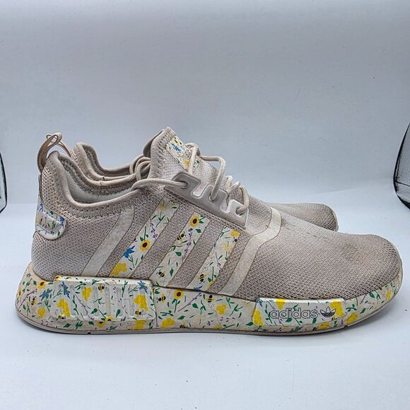 Adidas NMD R1 Girls Size 3 White Floral Athletic Shoes School Walking Outdoors - Picture 12 of 13